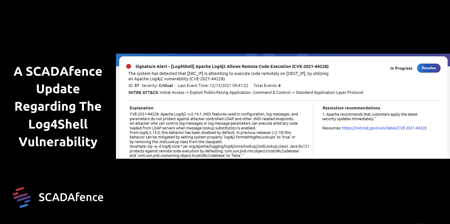 A SCADAfence Update Regarding The Log4Shell Vulnerability