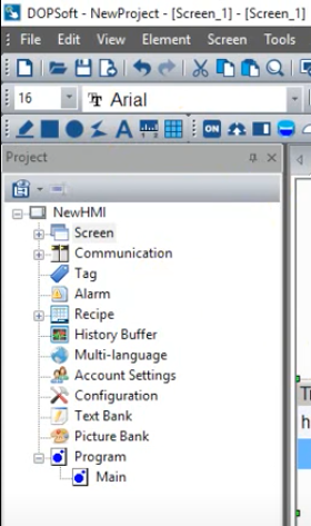 HMI configuration